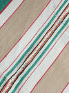 Ticking in green, beige and white stripes. Spain c.1950 - Lot of 2 pieces