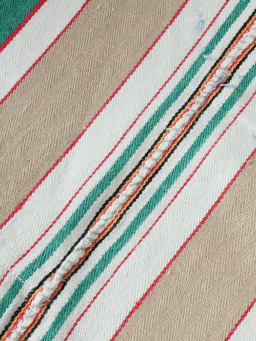 Ticking in green, beige and white stripes. Spain c.1950 - Lot of 2 pieces