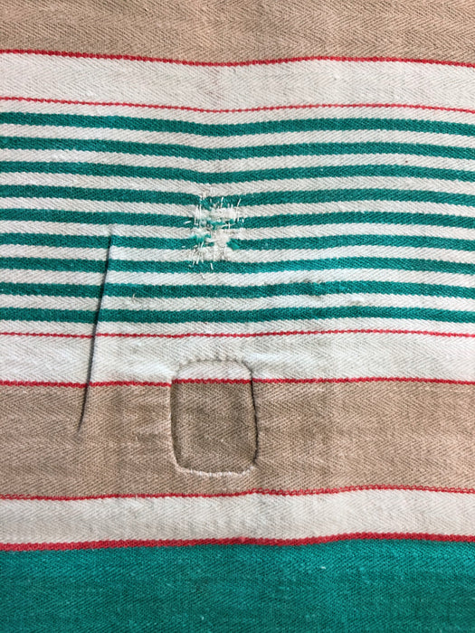 Ticking in green, beige and white stripes. Spain c.1950 - Lot of 2 pieces