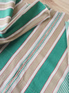 Ticking in green, beige and white stripes. Spain c.1950 - Lot of 2 pieces