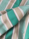 Ticking in green, beige and white stripes. Spain c.1950 - Lot of 2 pieces