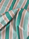 Ticking in green, beige and white stripes. Spain c.1950 - Lot of 2 pieces