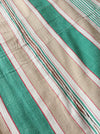 Ticking in green, beige and white stripes. Spain c.1950 - Lot of 2 pieces
