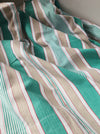 Ticking in green, beige and white stripes. Spain c.1950 - Lot of 2 pieces