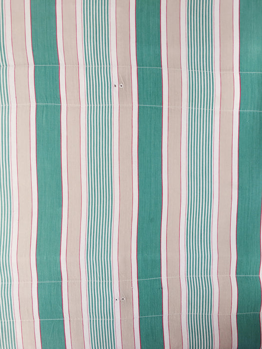 Ticking in green, beige and white stripes. Spain c.1950 - Lot of 3 pieces