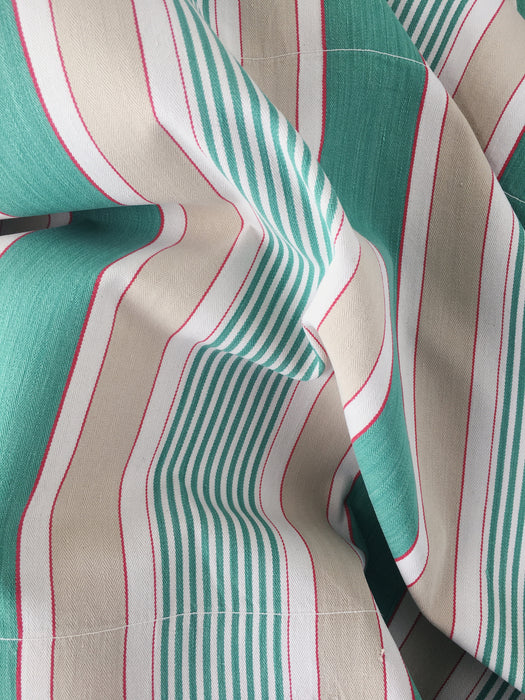 Ticking in green, beige and white stripes. Spain c.1950 - Lot of 3 pieces