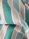 Ticking in green, beige and white stripes. Spain c.1950 - Lot of 3 pieces