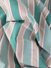 Ticking in green, beige and white stripes. Spain c.1950 - Lot of 3 pieces