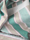 Ticking in green, beige and white stripes. Spain c.1950 - Lot of 3 pieces