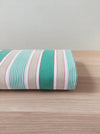 Ticking in green, beige and white stripes. Spain c.1950 - Lot of 2 pieces
