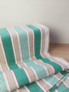 Ticking in green, beige and white stripes. Spain c.1950 - Lot of 2 pieces