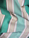 Ticking in green, beige and white stripes. Spain c.1950 - Lot of 2 pieces