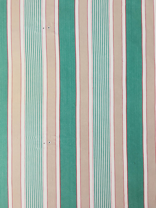 Green Stripes Antique European Ticking Fabric Recovered Panels REC-RA-VERDE-010 - Ticking Depot