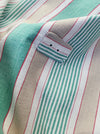 Ticking in green, beige and white stripes. Spain c.1950 - Lot of 2 pieces