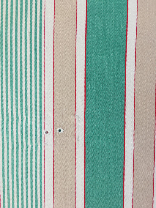 Ticking in green, beige and white stripes. Spain c.1950 - Lot of 2 pieces