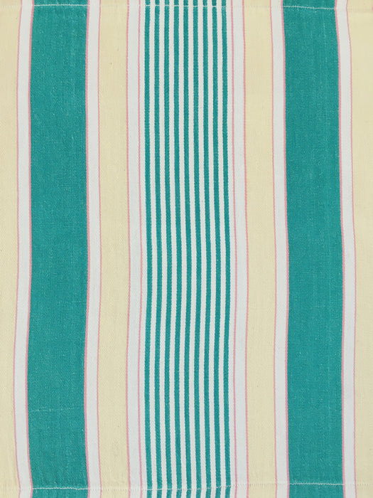 Ticking in green, beige and white stripes. Spain c.1950 - Lot of 2 pieces