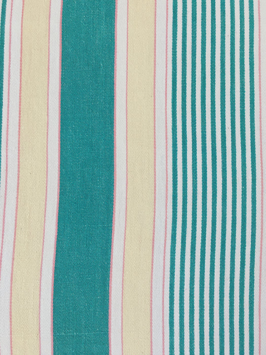 Ticking in green, beige and white stripes. Spain c.1950 - Lot of 2 pieces