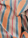 Colorful ticking in orange, red and green stripes. Spain c.1940 - Lot of 3 pieces