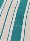 Ticking in green, white and cream stripes. Spain c.1940 - Lot of 3 pieces
