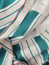 Ticking in green, white and cream stripes. Spain c.1940 - Lot of 3 pieces