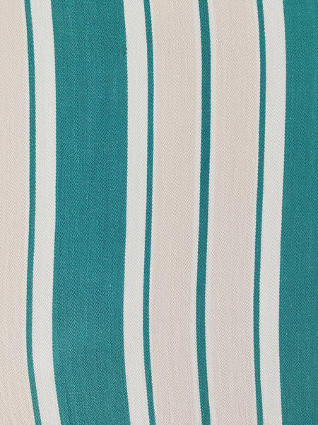 Ticking in green, white and cream stripes. Spain c.1940 - Lot of 3 pieces