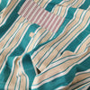 Ticking in green, white and cream stripes. Spain c.1940 - Lot of 2 pieces
