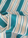 Ticking in green, white and cream stripes. Spain c.1940 - Lot of 2 pieces