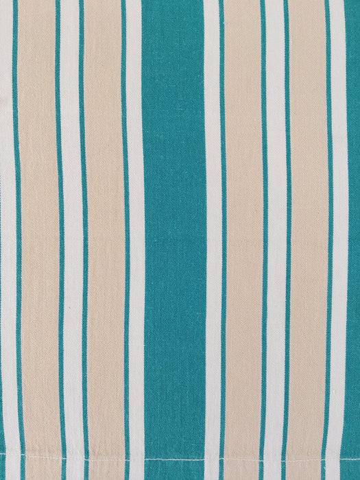 Ticking in green, white and cream stripes. Spain c.1940 - Lot of 2 pieces