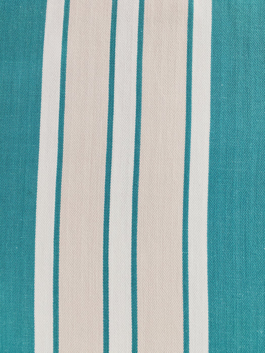 Ticking in green, white and cream stripes. Spain c.1940 - Lot of 3 pieces