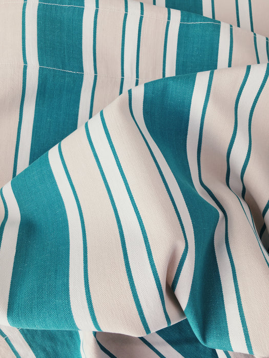 Ticking in green, white and cream stripes. Spain c.1940 - Lot of 3 pieces