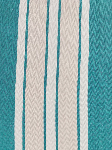 Green Stripes Antique European Ticking Fabric Recovered Panels REC-RA-VERDE-014 - Ticking Depot