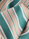 Ticking in green, white and beige stripes. Spain c.1940 - Lot of 3 pieces