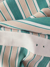 Ticking in green, white and beige stripes. Spain c.1940 - Lot of 3 pieces
