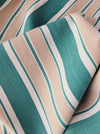 Ticking in green, white and beige stripes. Spain c.1940 - Lot of 3 pieces