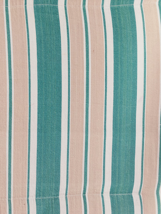 Ticking in green, white and beige stripes. Spain c.1940 - Lot of 3 pieces