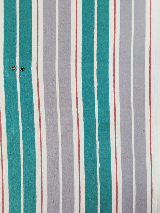 Ticking in green, white and gray stripes. Spain c.1940 - Lot of 3 pieces