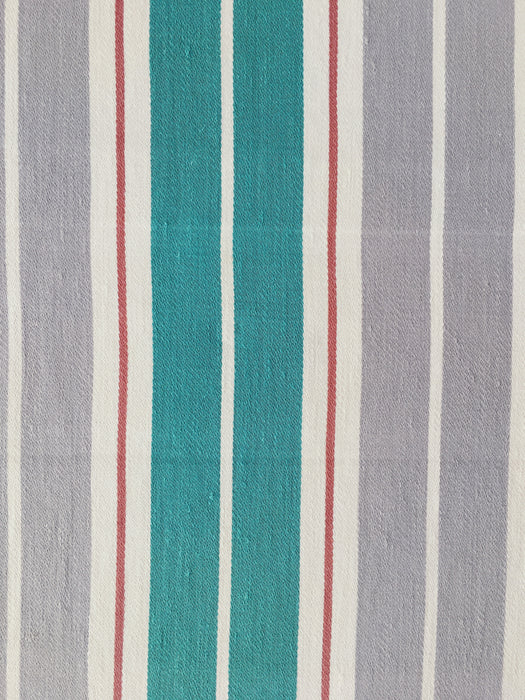 Ticking in green, white and gray stripes. Spain c.1940 - Lot of 3 pieces