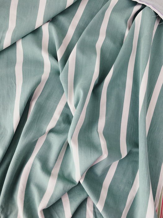 Ticking in green and white stripes. Very soft. Spain c.1950 - Lot of 2 pieces