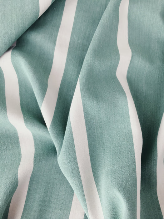 Ticking in green and white stripes. Very soft. Spain c.1950 - Lot of 2 pieces