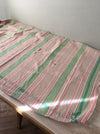 DISTRESSED - Ticking in pale green and red stripes. Very soft. Spain c.1950 - Lot of 4 pieces