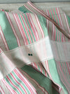 DISTRESSED - Ticking in pale green and red stripes. Very soft. Spain c.1950 - Lot of 4 pieces