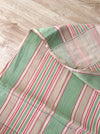 DISTRESSED - Ticking in pale green and red stripes. Very soft. Spain c.1950 - Lot of 4 pieces