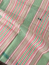DISTRESSED - Ticking in pale green and red stripes. Very soft. Spain c.1950 - Lot of 4 pieces