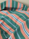 Colorful ticking in orange, blue and green stripes. Spain c.1940 - Lot of 4 pieces