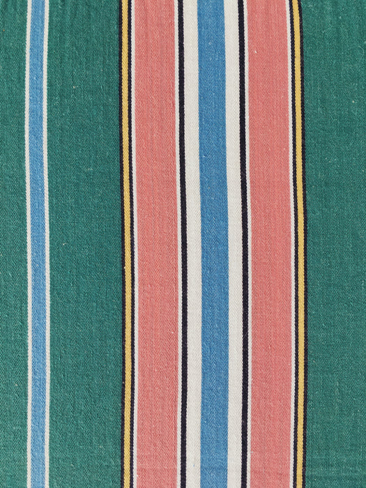 Colorful ticking in orange, blue and green stripes. Spain c.1940 - Lot of 4 pieces