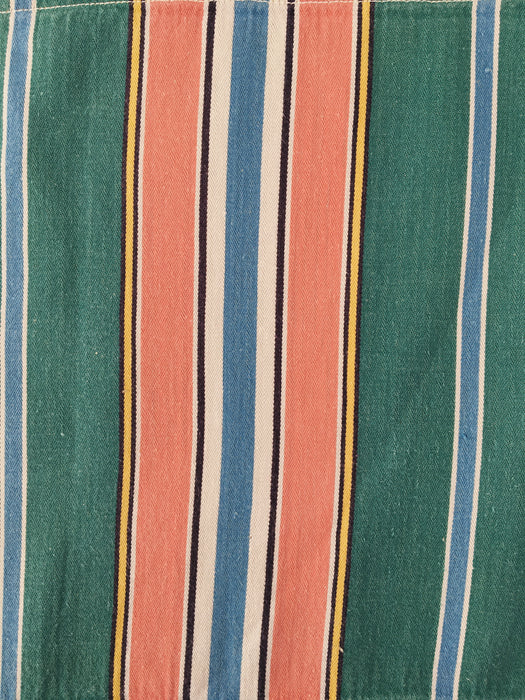 Colorful ticking in orange, blue and green stripes. Spain c.1940 - Lot of 4 pieces