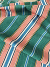 Colorful ticking in orange, blue and green stripes. Spain c.1940 - Lot of 3 pieces