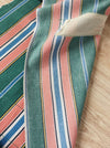Colorful ticking in orange, blue and green stripes. Spain c.1940 - Lot of 3 pieces