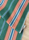 Colorful ticking in orange, blue and green stripes. Spain c.1940 - Lot of 3 pieces