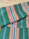 Colorful ticking in orange, blue and green stripes. Spain c.1940 - Lot of 3 pieces